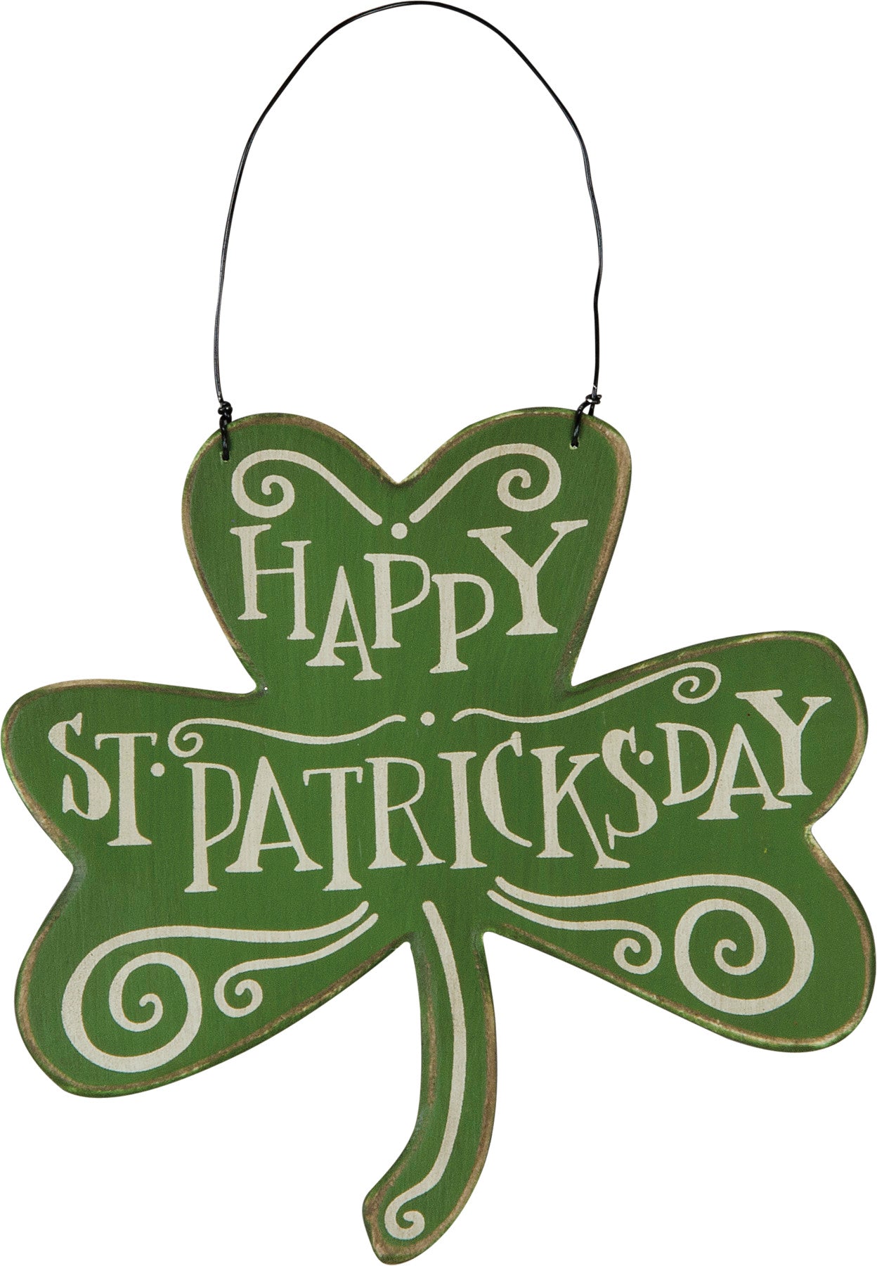 PBK St Patricks Decor - Happy St Patricks Day Shamrock Ornament Sign