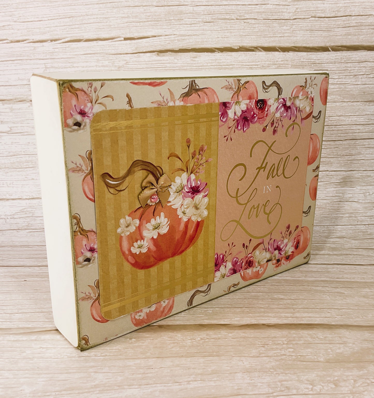 AGSD Fall Decor - Pastel Rose Gold Pink Thankful Box Sign 2pc Set