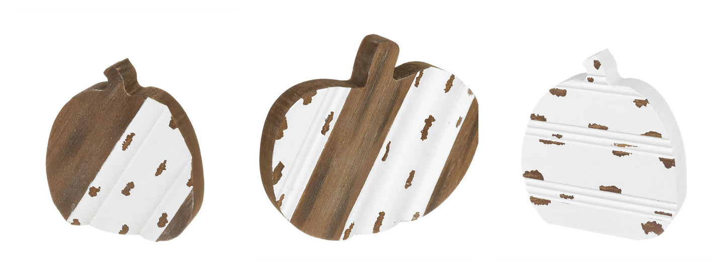 Collins Fall Decor - Small Natural and White Pumpkins 3pc Set