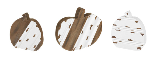 Collins Fall Decor - Small Natural and White Pumpkins 3pc Set
