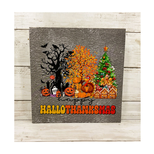 AGD Halloween Decor - Multi Season Hallo-Thank-Mas Box Sign
