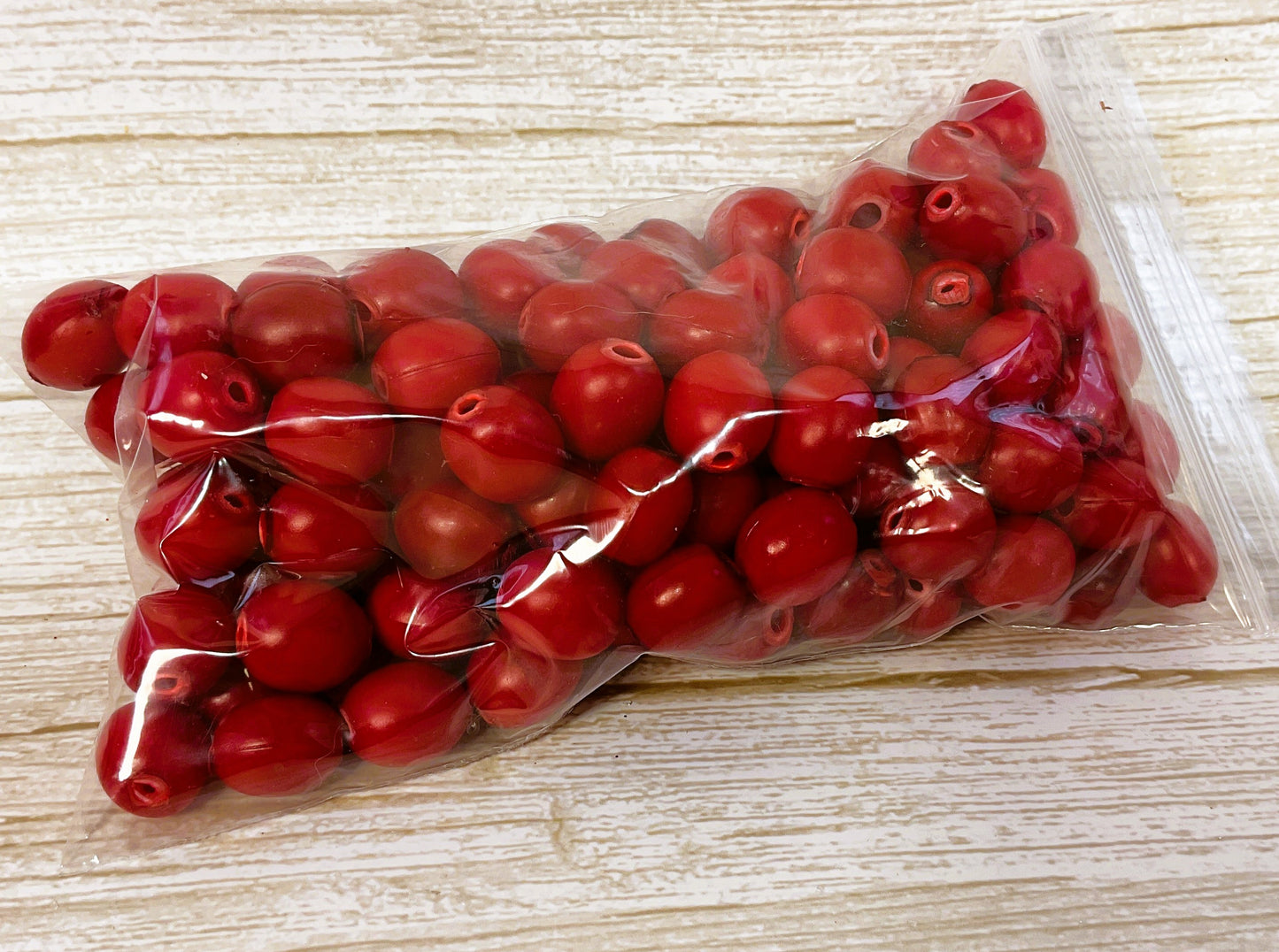 AGSD Christmas Craft Supply - Faux Cranberry Beads 100pc