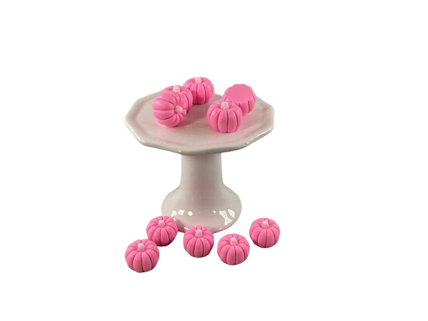 Halloween Craft Supply - Artificial FAKE Resin Pink Glam Pumpkin 100pc