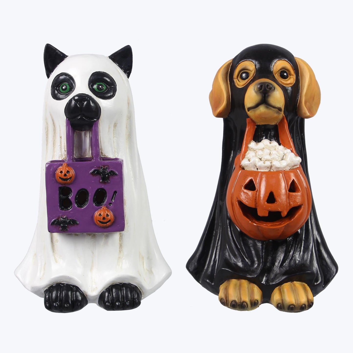 YI Halloween Decor - Resin Dogs In Costume Figurines 2pc Set #85204