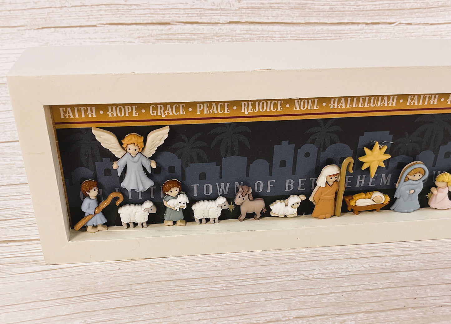 AGSD Christmas Decor - Nativity Scene Flat Back Button Inset Sign