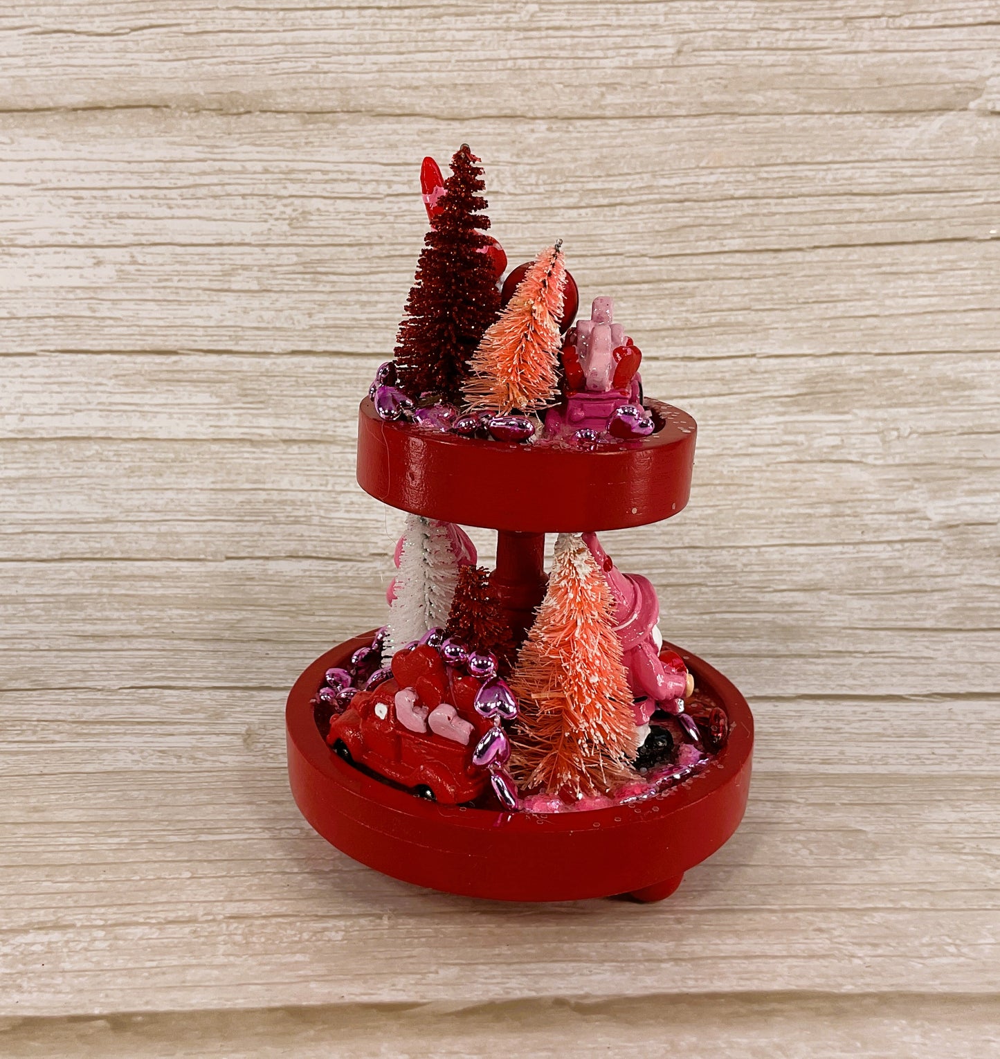 AGSD Valentines Decor - Small Miniature Gnome Truck Tier Tray Display