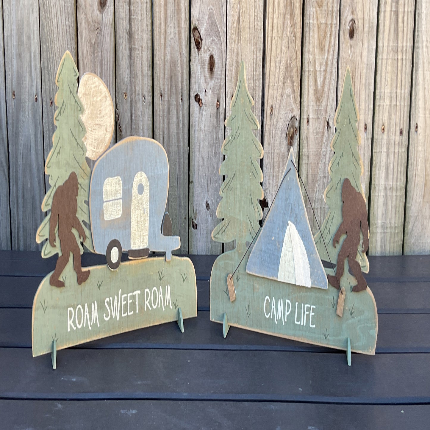 AGSD Home Decor - Bigfoot Camp Life Forest Signs 2pc Set