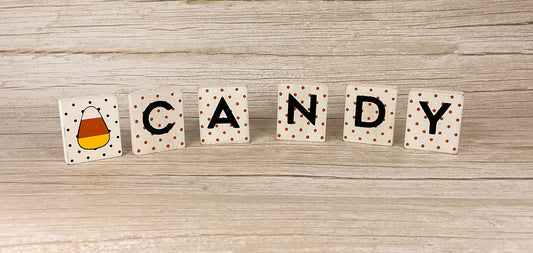 Adams & Co Fall Decor - Candy Small Wood Tiles and Icons