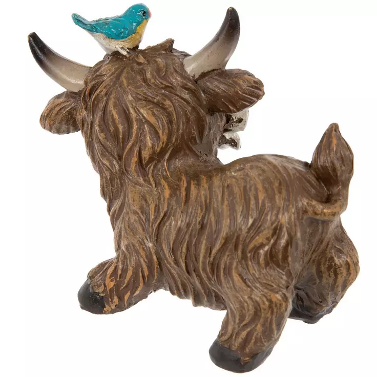HL Spring Decor - Resin Scottish Highland Cow Spring Figurines 4pc Set