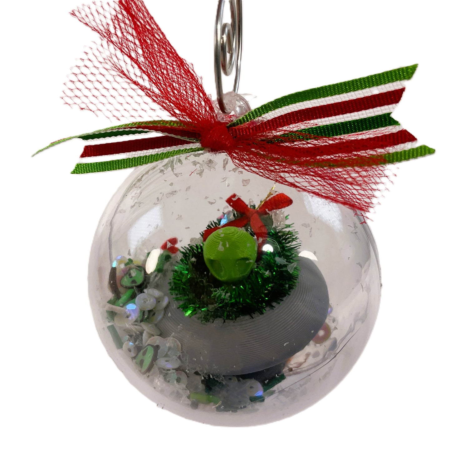 AGSD Christmas Decor - Alien UFO Spaceship Small Dry Shaker Ornament