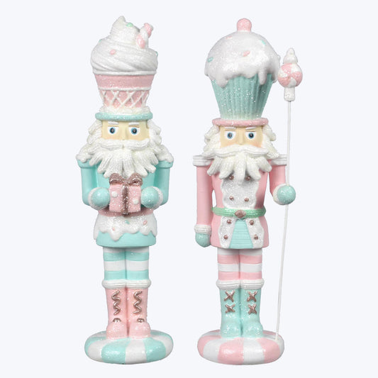 YI Christmas Decor - Gingerbread Nutcracker Resin Figurines 2pc Set #95288