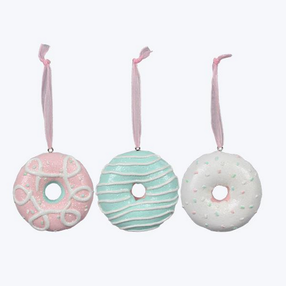 YI Christmas Decor - Pastel Donuts Ornaments 3pc Set