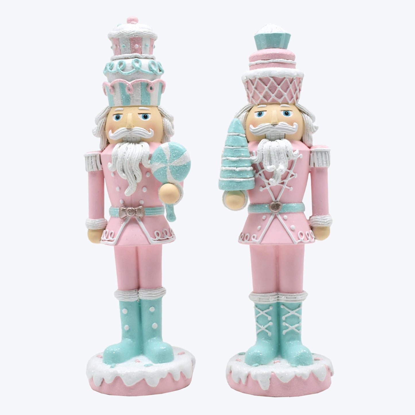 YI Christmas Decor - Gingerbread Nutcracker Resin Figurines 2pc Set #95290