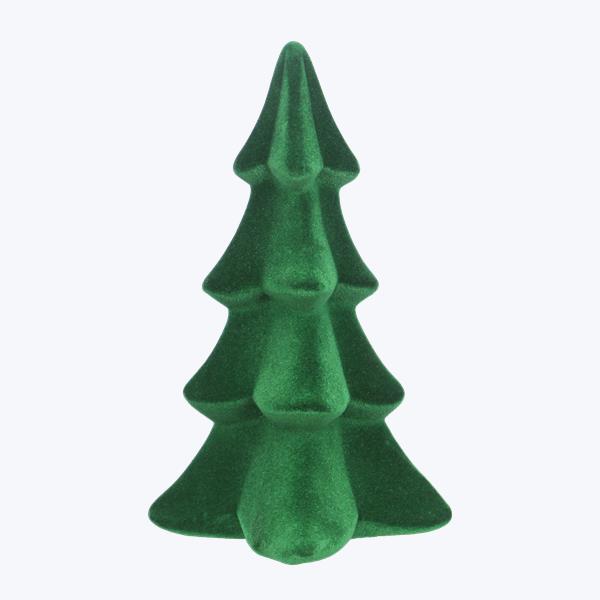 YI Christmas Decor - Ceramic Flocked Green Tree Multiple Sizes
