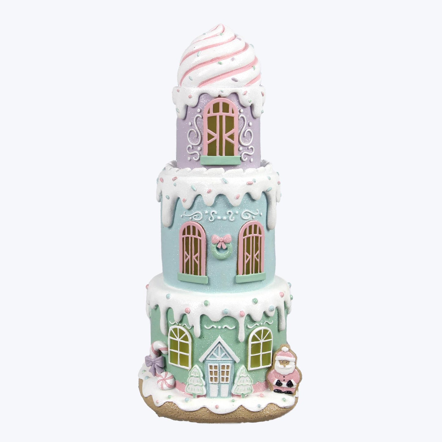 YI Christmas Decor - Pastel Cake Gingerbread Lighted House