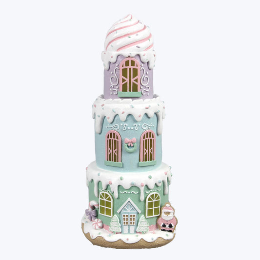 YI Christmas Decor - Pastel Cake Gingerbread Lighted House