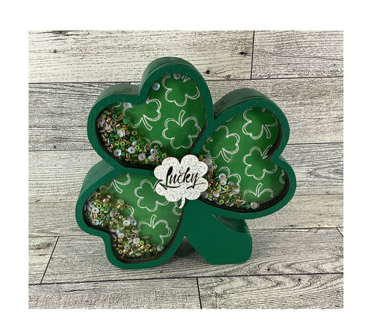 AGD Saint Patrick Decor - Irish Shamrock Chunky Wood Shaker Sitter