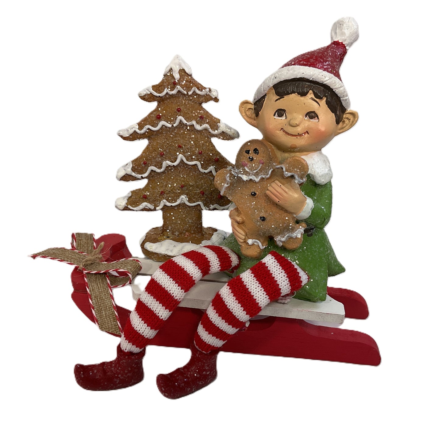 AGSD Christmas Decor - Gingerbread Snowmen and Tree on Sleds