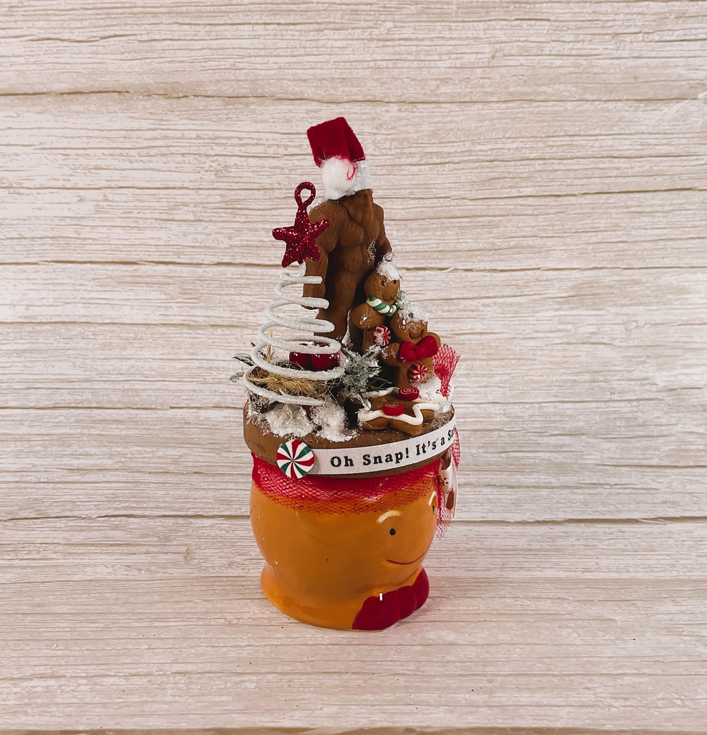 AGSD Christmas Decor - Gingerbread Big Foot Sasquatch Mini Mug Display