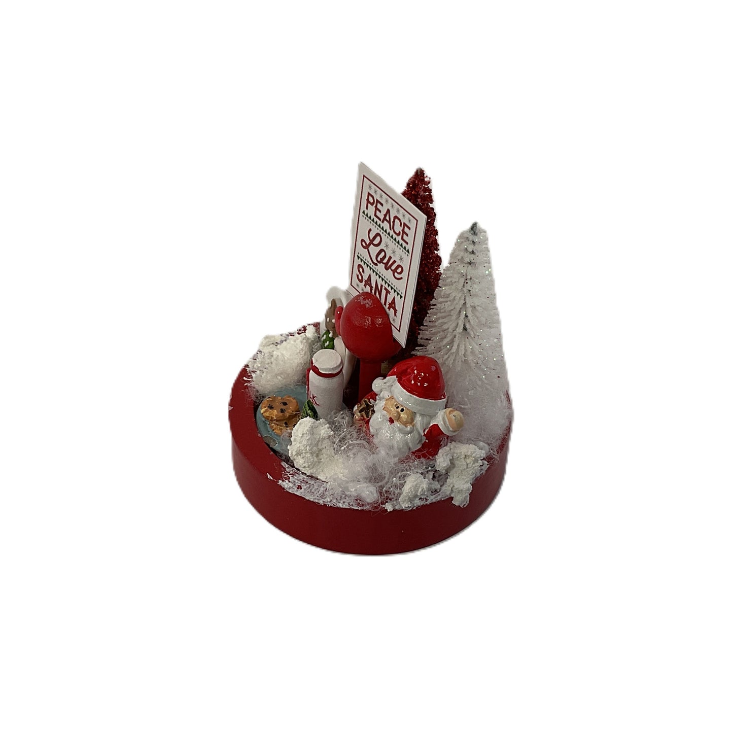 AGSD Christmas Decor - Santa Milk Cookies Miniature Fairy Tier Tray Scene