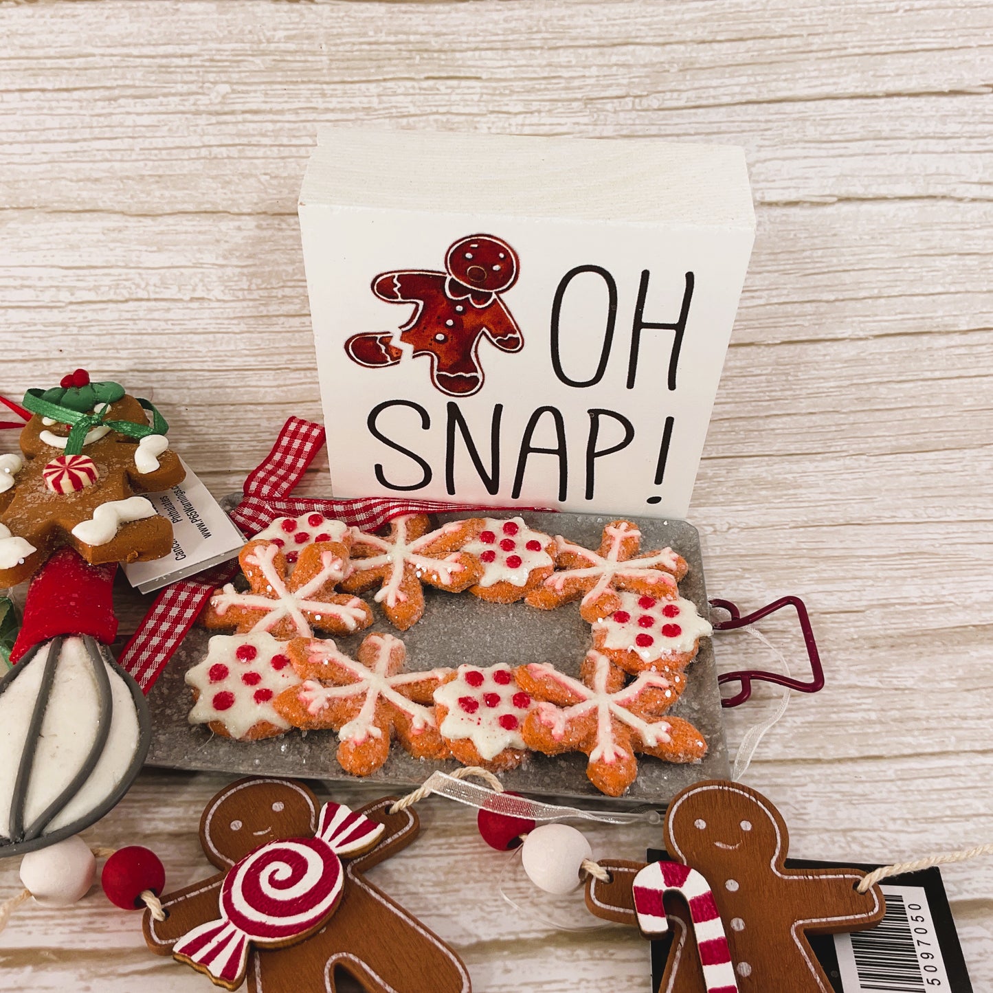 Christmas Decor - Gingerbread Theme Tier Tray Bundle 6pc