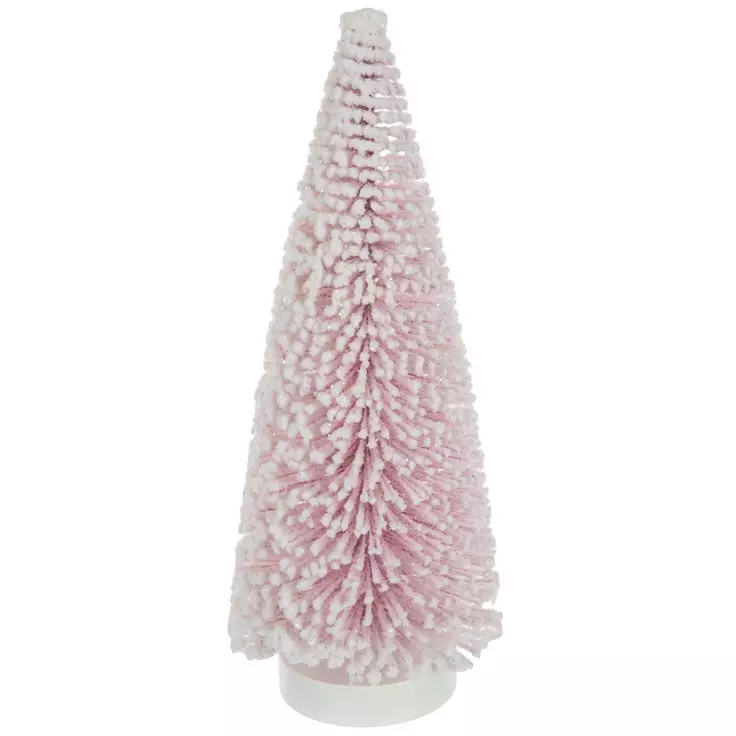 HL Christmas Decor - Pastel Flock Sisal Bottle-brush Tree 9-inch