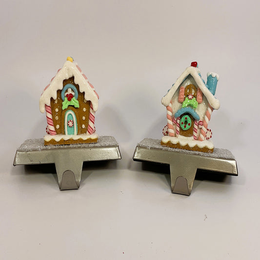 AGSD Christmas Decor – Pastel Gingerbread House Stocking Holder 2pc Set