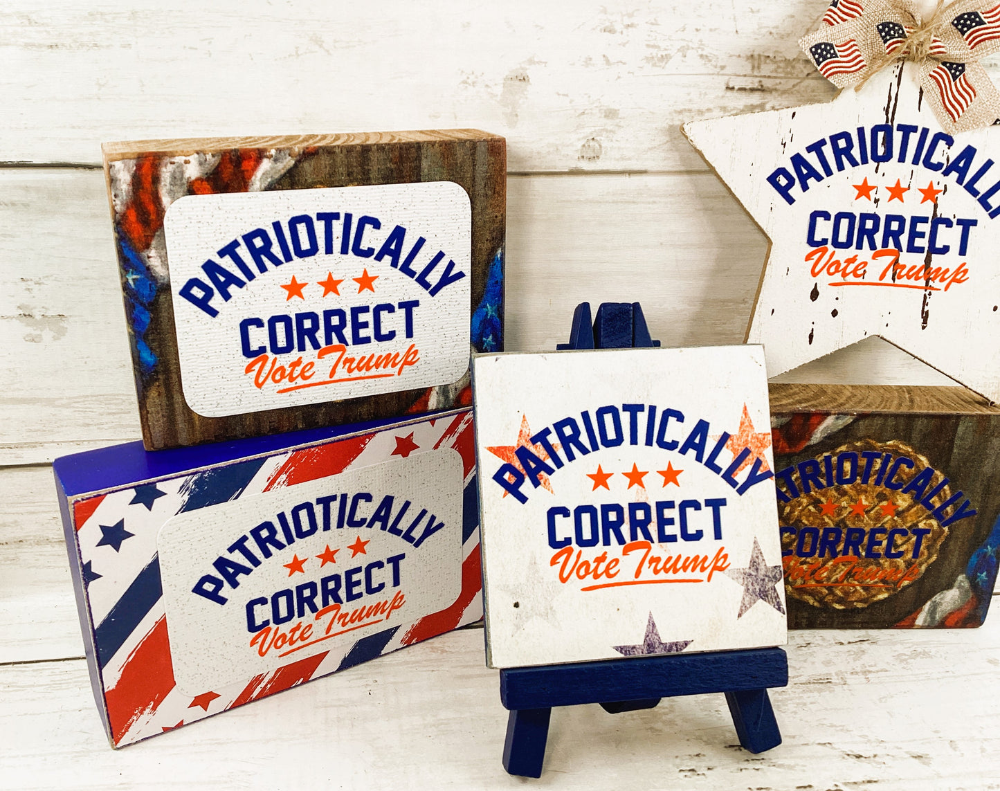 Patriotically Correct Vote Trump MAGA Wood Decor Sign