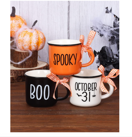 AZ Halloween Decor - Mini Coffee Latte Expresso Hot Chocolate Mug 3pc Set
