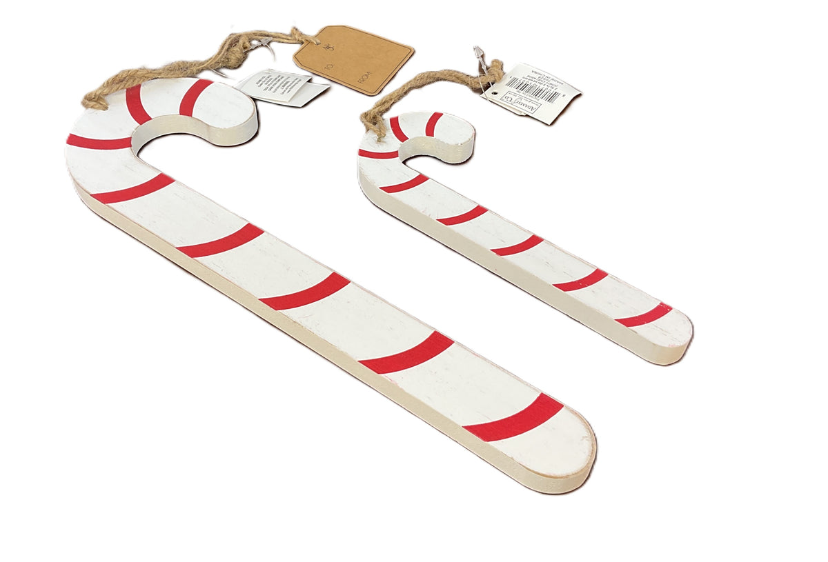 Adams & Co Christmas Decor - Red White Stripe Candy Canes Various Sizes