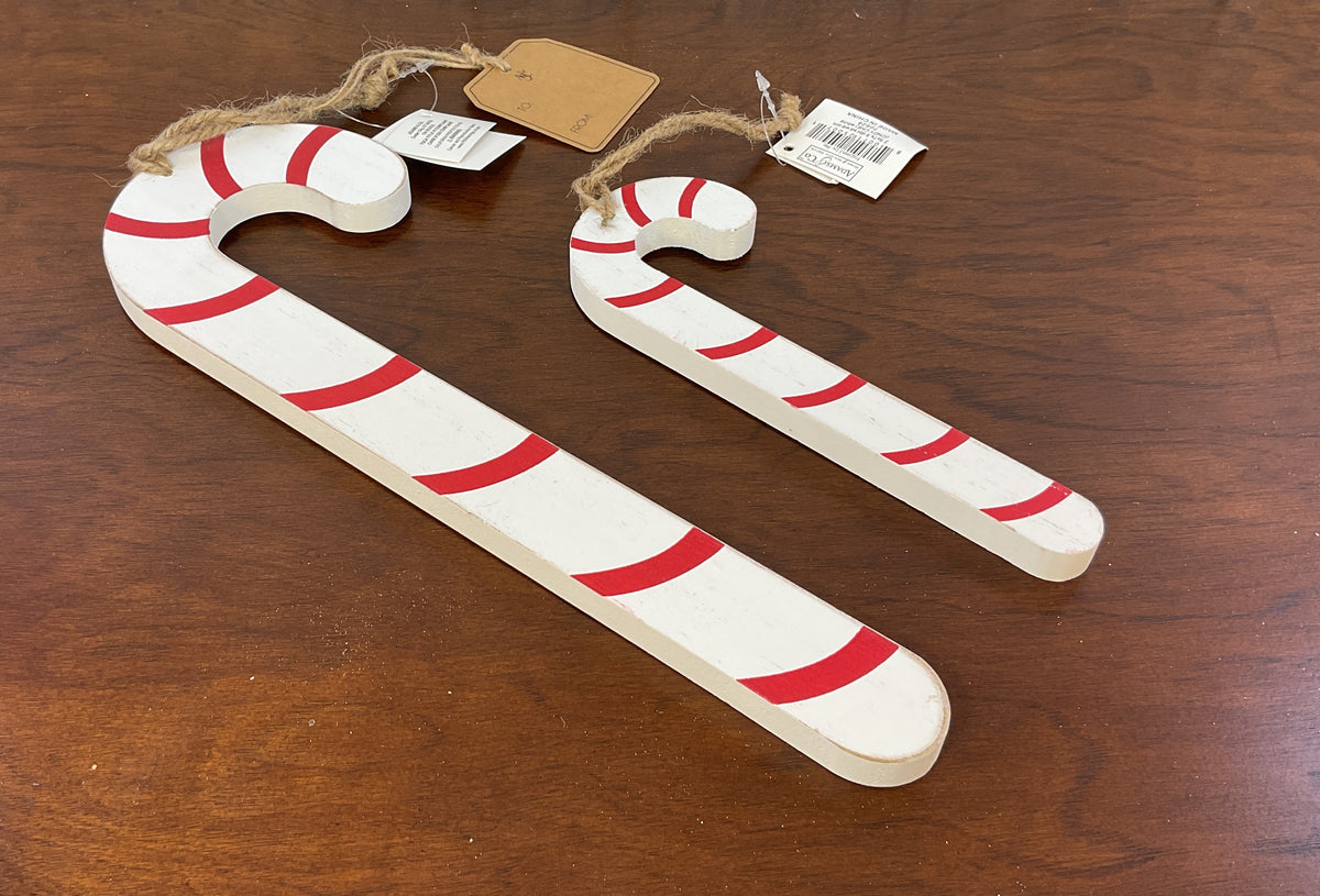 Adams & Co Christmas Decor - Red White Stripe Candy Canes Various Sizes
