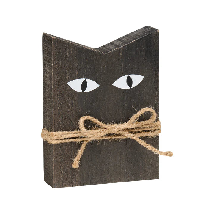 CP Halloween Decor - Cute Prim Chunky Wood Black Cats 3pc Set