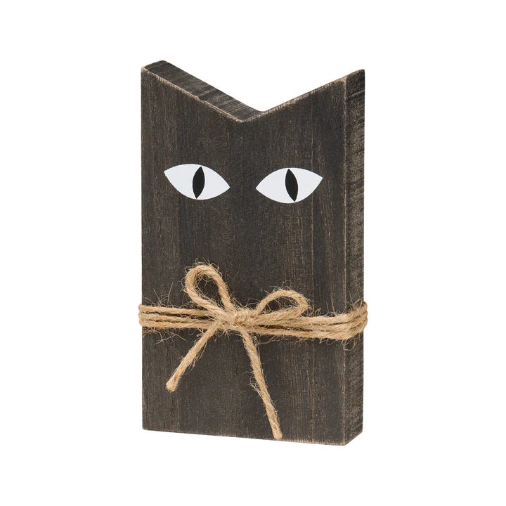 CP Halloween Decor - Cute Prim Chunky Wood Black Cats 3pc Set