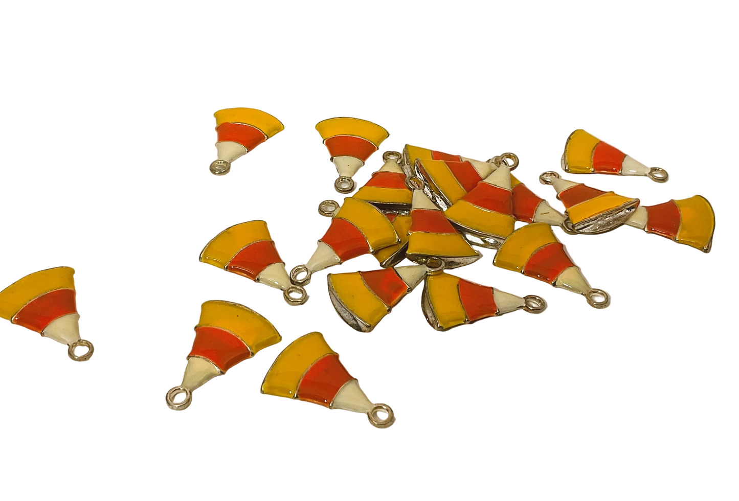 FE-OTC Halloween Craft Supply  - Enamel Candy Corn Charms 20pc