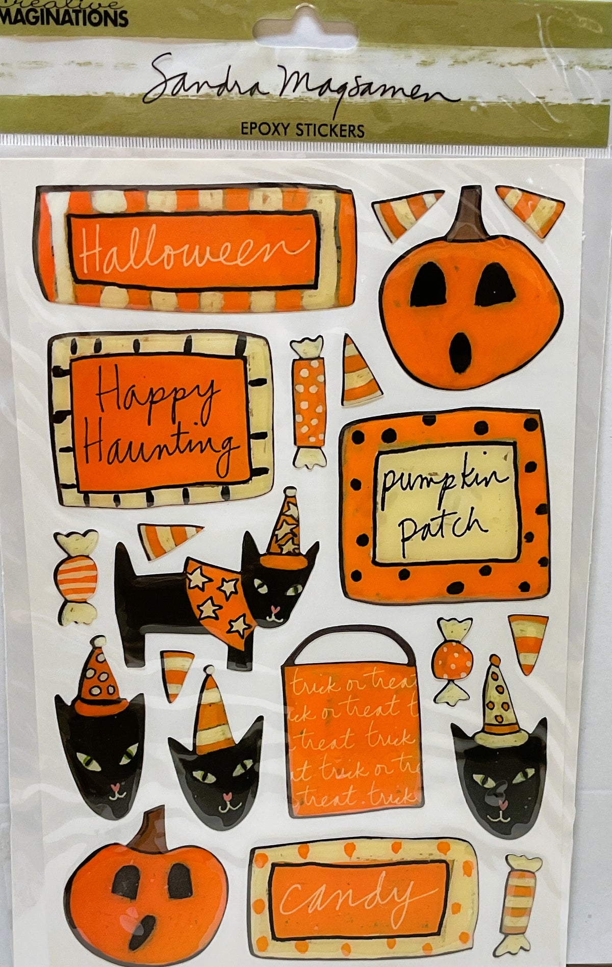 Creative Imagination Halloween Craft Supply - 3-D Dimensional Epoxy Prim Vintage Stickers