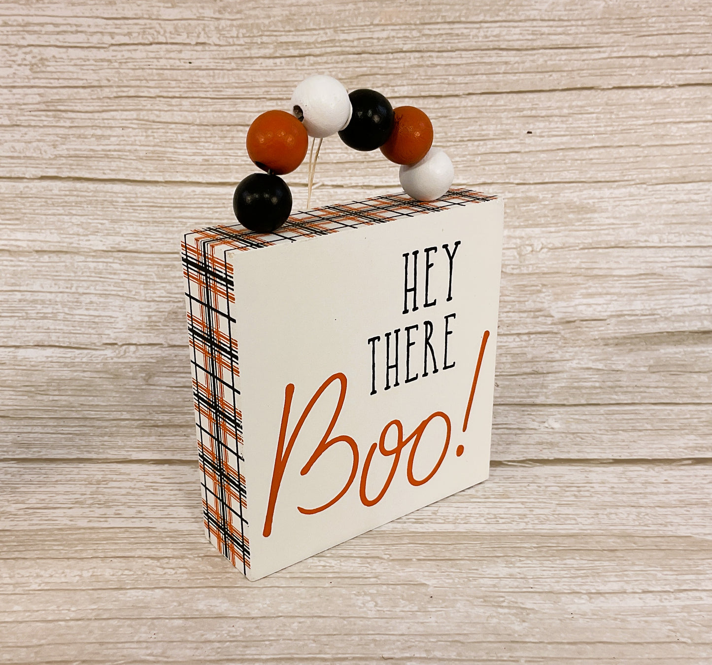 CP Halloween Decor - Orange Black Stripe Plaid Tier Tray 5pc Bundle Set