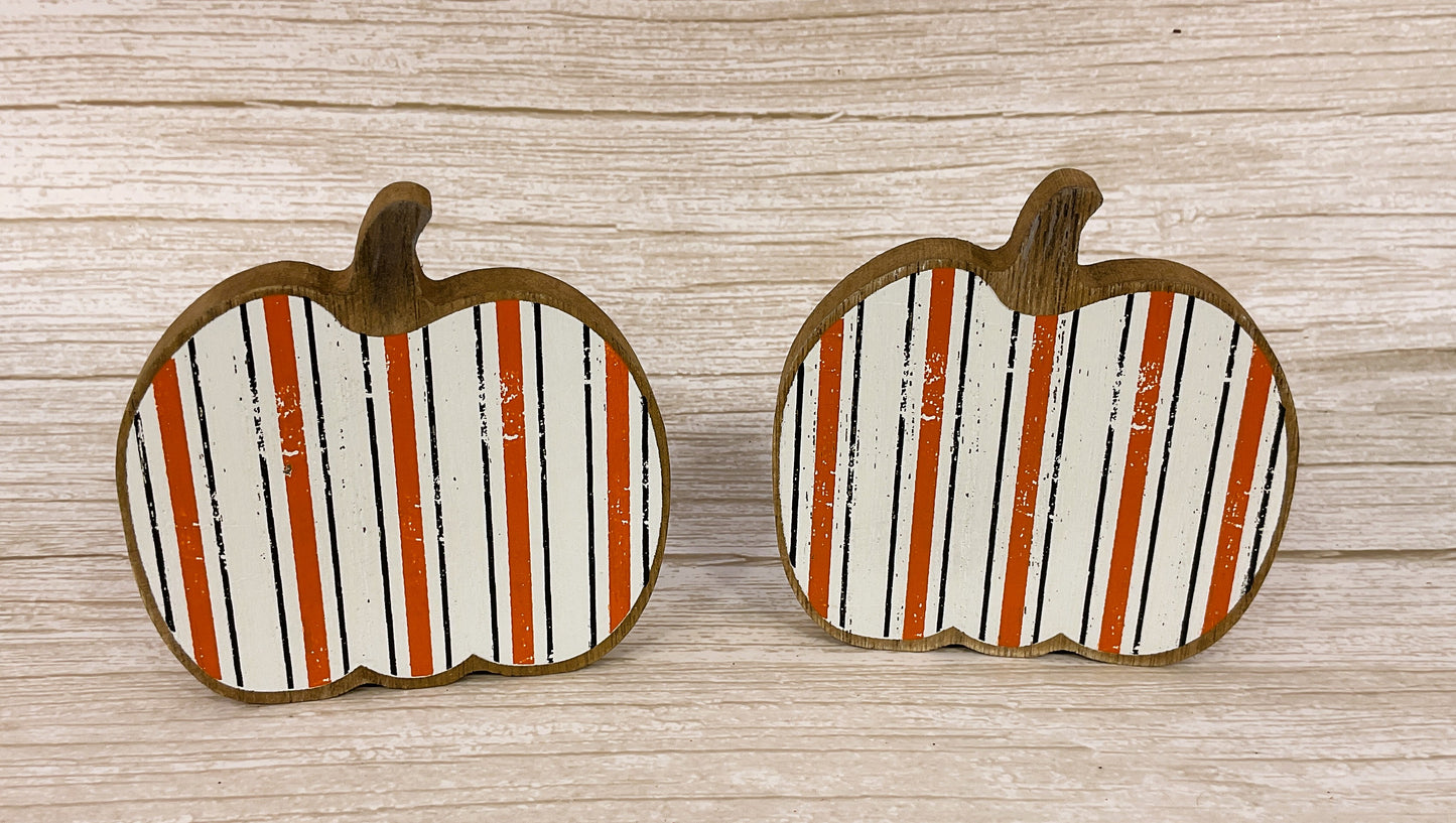 CP Halloween Decor - Orange Black Stripe Plaid Tier Tray 5pc Bundle Set