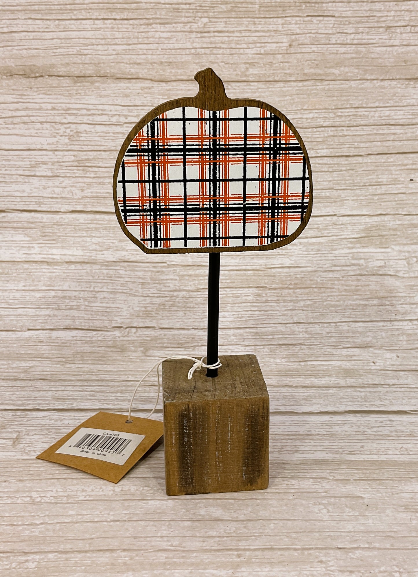 CP Halloween Decor - Orange Black Stripe Plaid Tier Tray 5pc Bundle Set