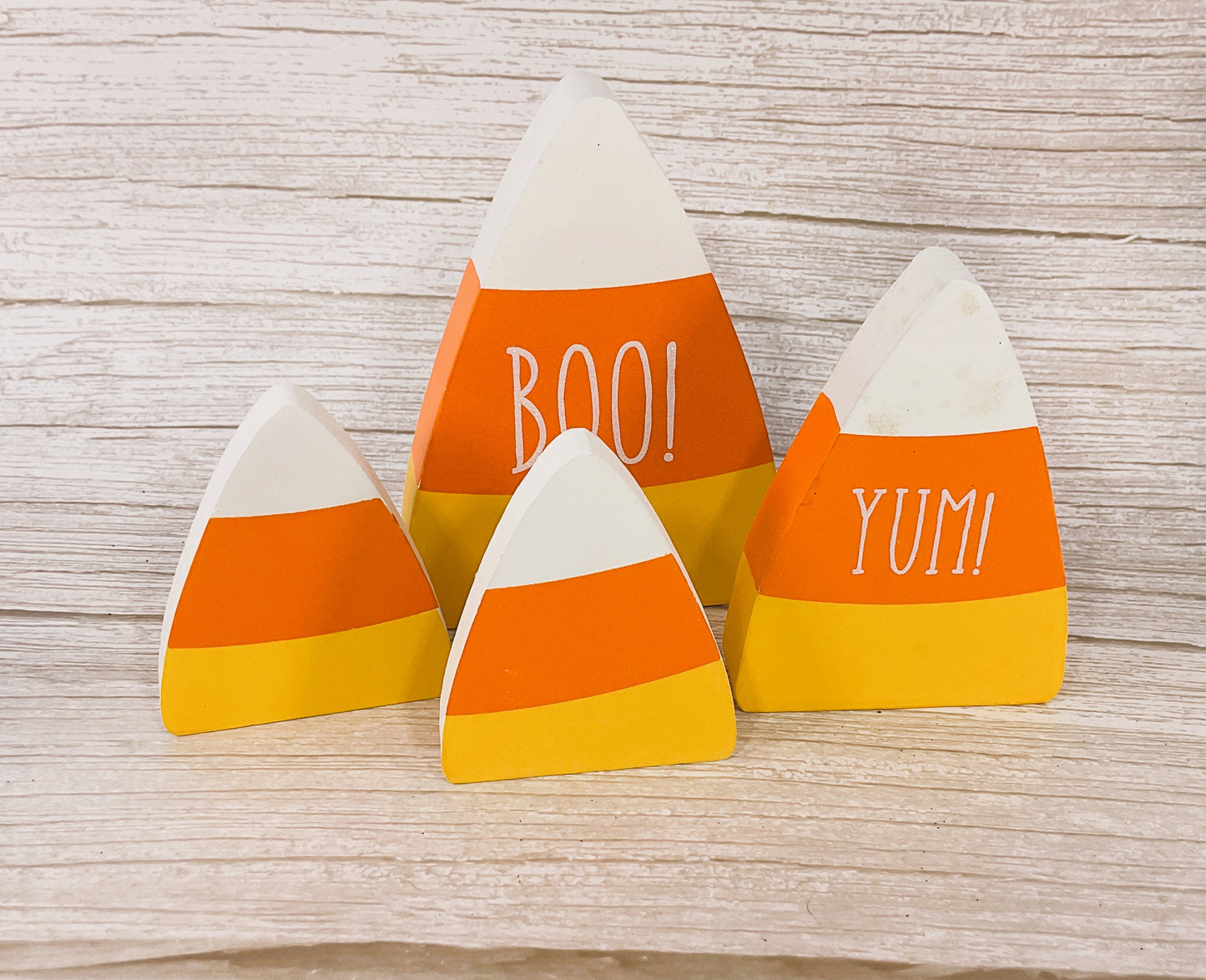 Collins Halloween Decor - Candy Corn Chunky Wood BUNDLE