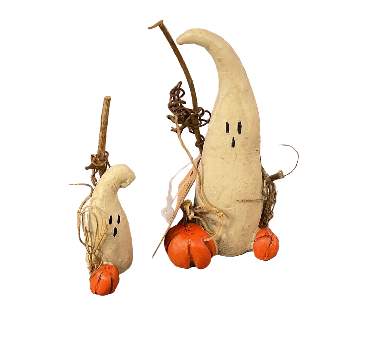 CWI Halloween Decor - Prim Resin Miniature Ghost 2pc Set