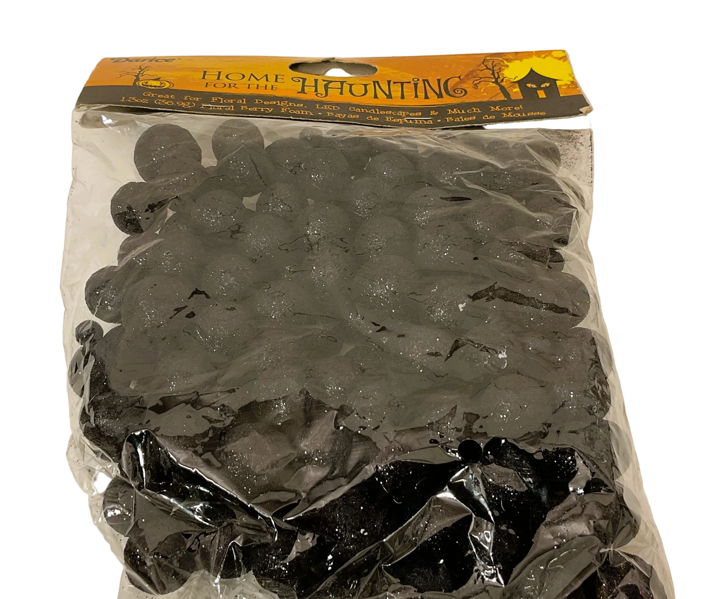 Darice Halloween Supply Decor - Black Glitter Berries Ball Fillers 1pk
