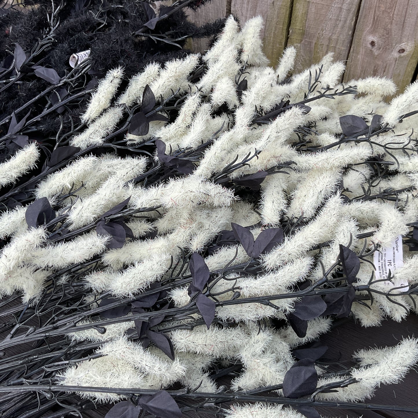 Darice Halloween Decor - Black Maroon White Willow Floral Spray Picks 15pc Set