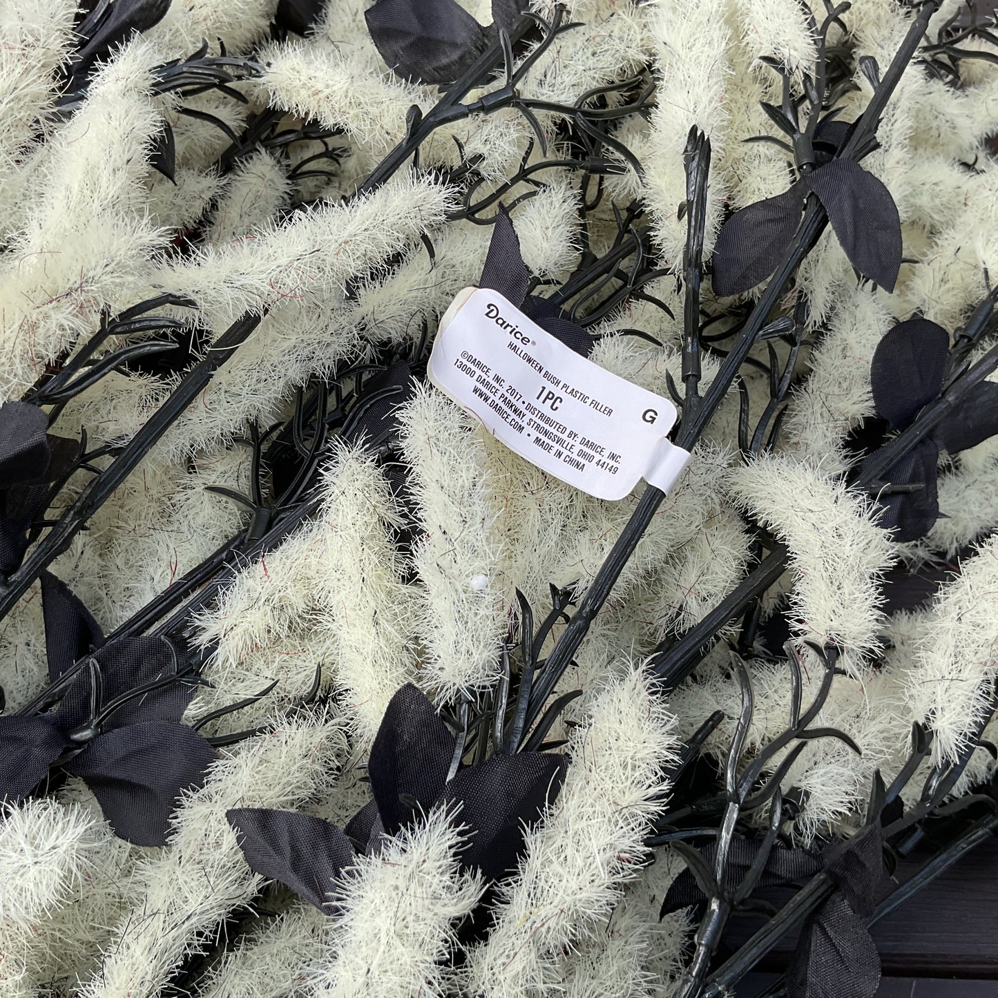 Darice Halloween Decor - Black Maroon White Willow Floral Spray Picks 15pc Set