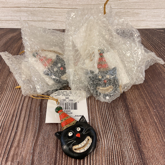 Darice Halloween Decor - Vintage Black Cat Miniature Resin Ornaments 8pc Set