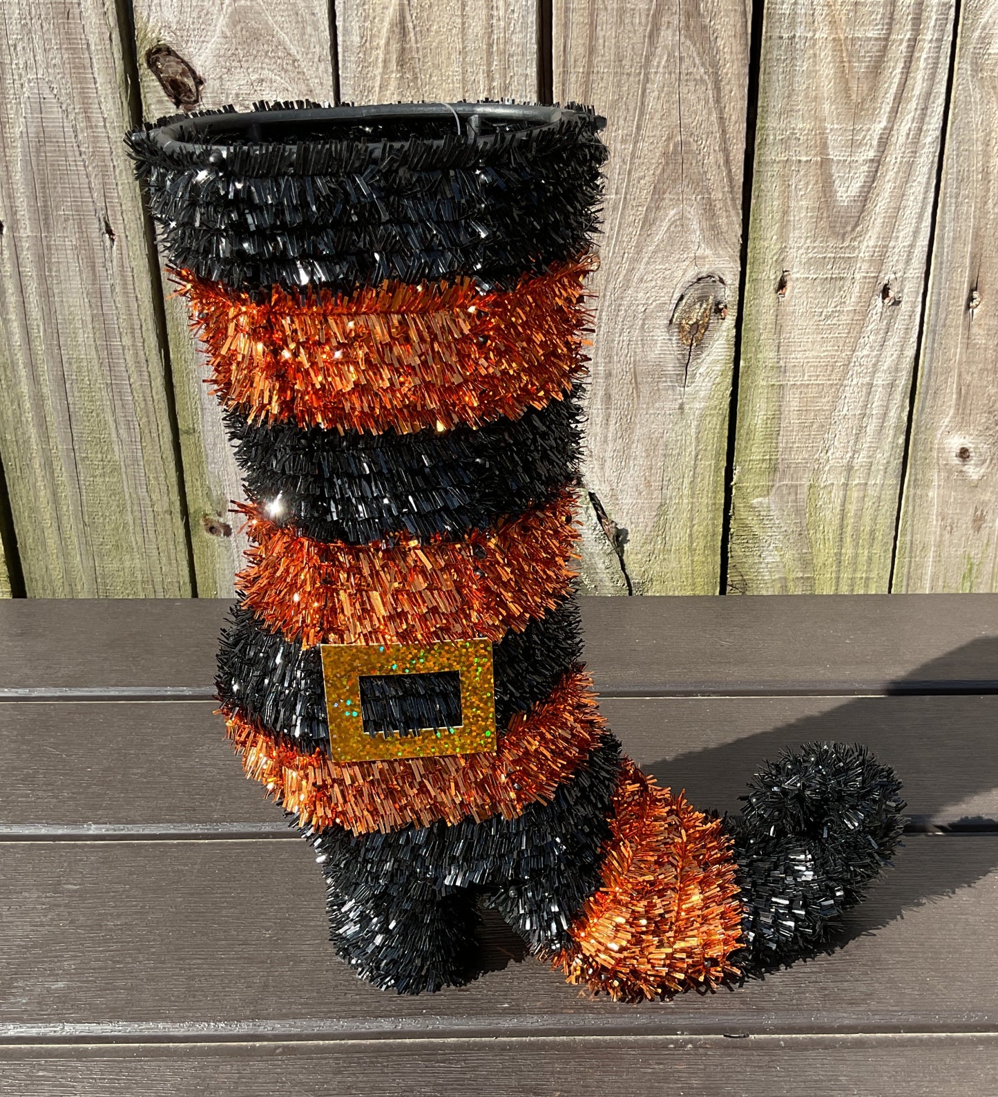 Darice Halloween Decor - Tinsel Witch Boot