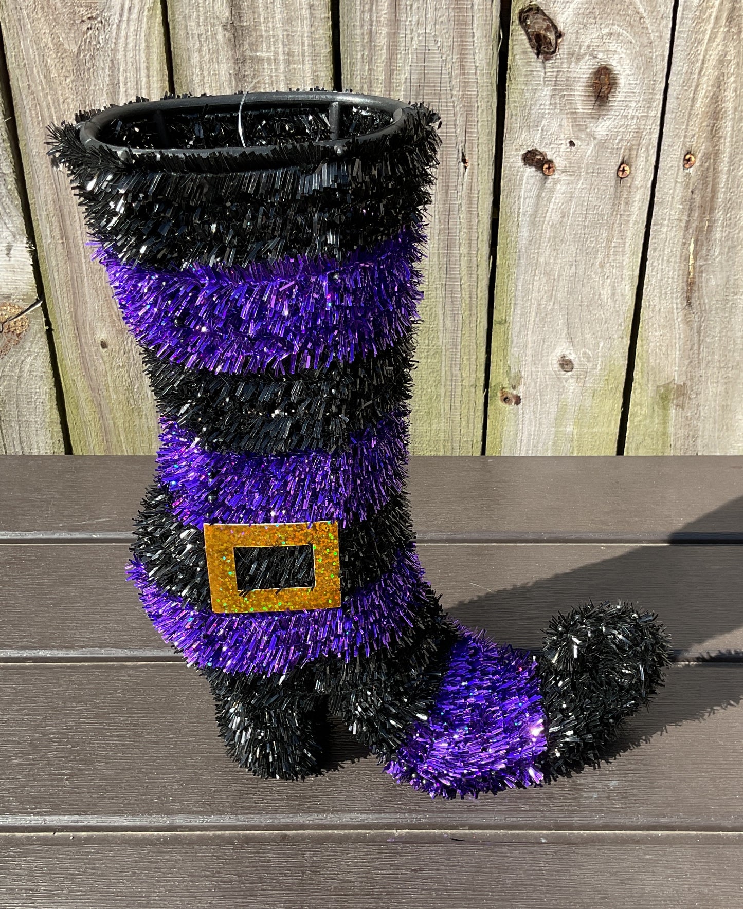 Darice Halloween Decor - Tinsel Witch Boot
