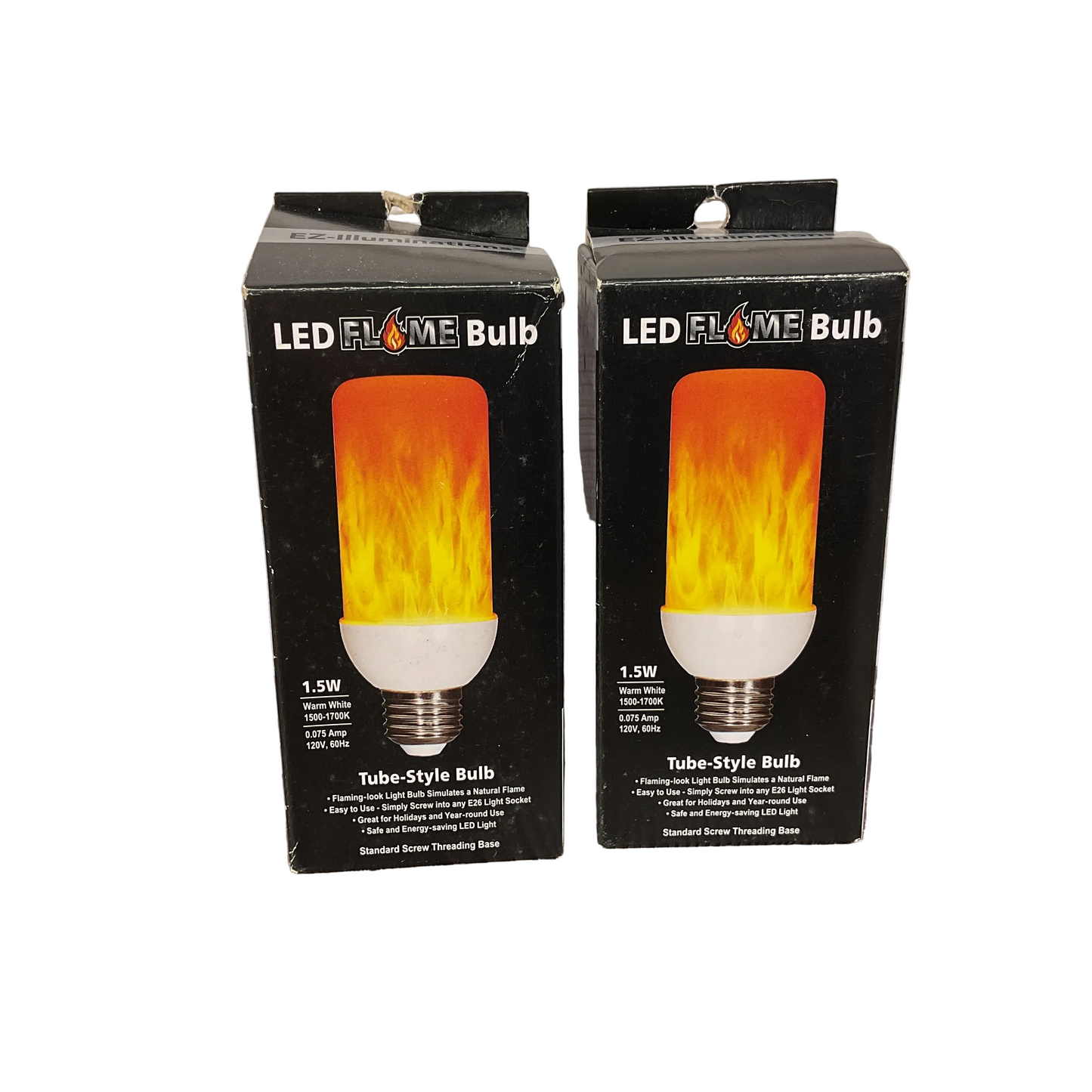 Darice LED Fire Flame Light Bulb Tube Style Bulb 2pc Set