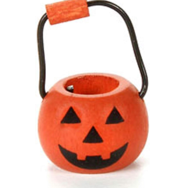 Darice Fall Decor - Doll House Miniature Jack-O-Lantern Pumpkin Bucket