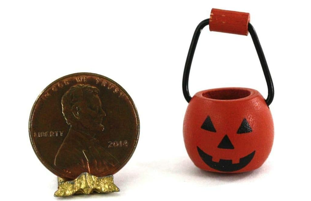 Darice Fall Decor - Doll House Miniature Jack-O-Lantern Pumpkin Bucket