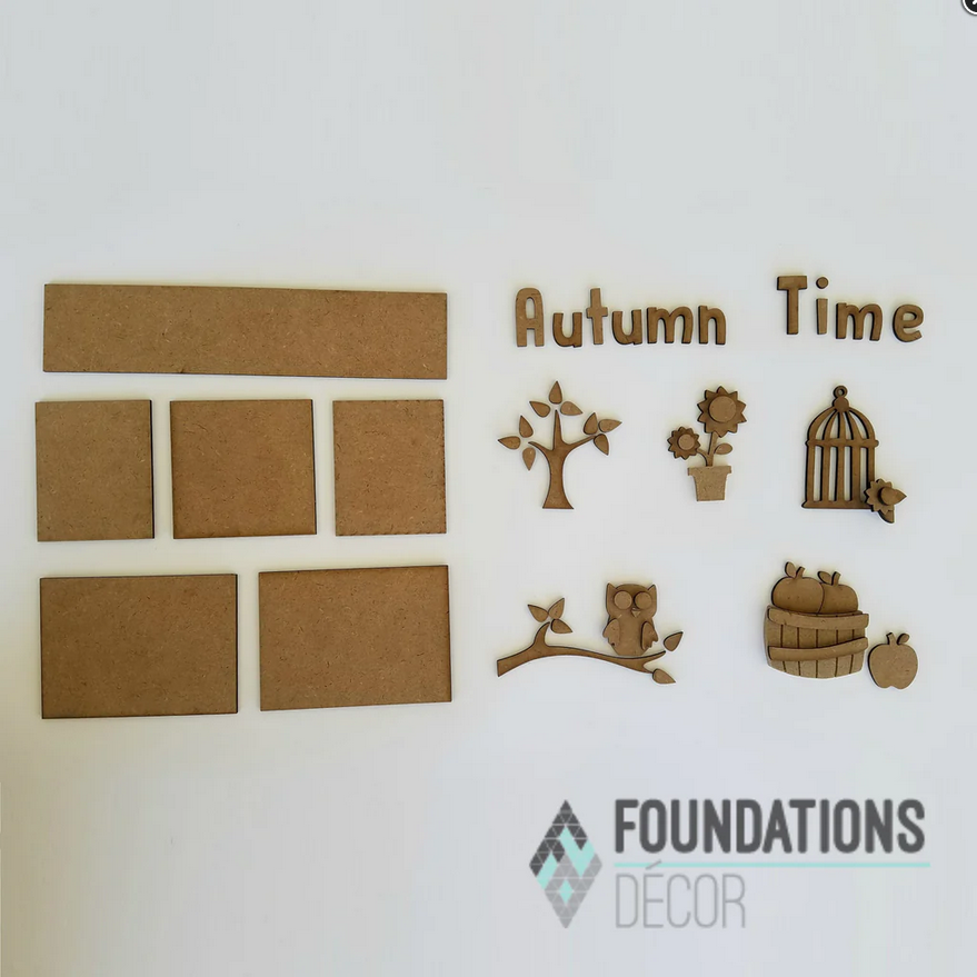 FD Fall Craft Supply - DIY Autumn Sept Base Kit for Shadow Box